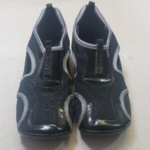 Prada Sport Shoes Unisex 38 Sleek Black and Gray Athletic Slip On Cloth